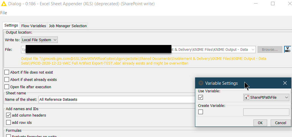 New Excel Writer Use Variable For Output File Path And Name Knime Development Knime Community Forum